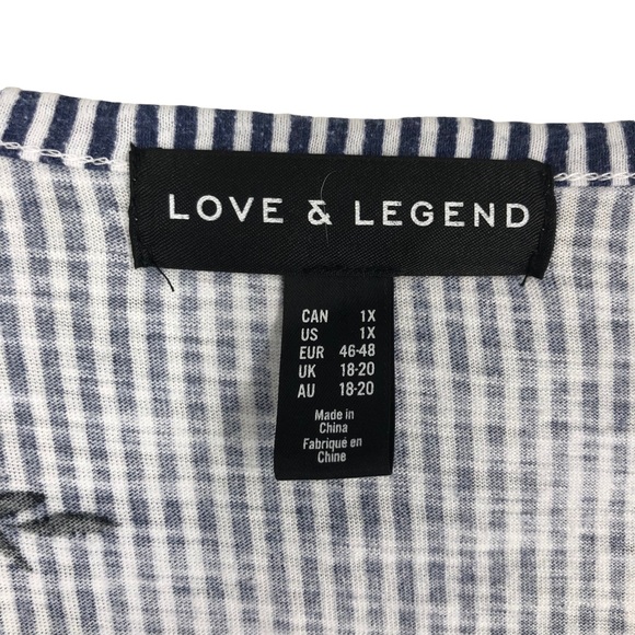 Love & Legend Plus SZ 1X Drop Waist Tie Front Tunic Top Blouse w/Floral Print - Picture 9 of 9